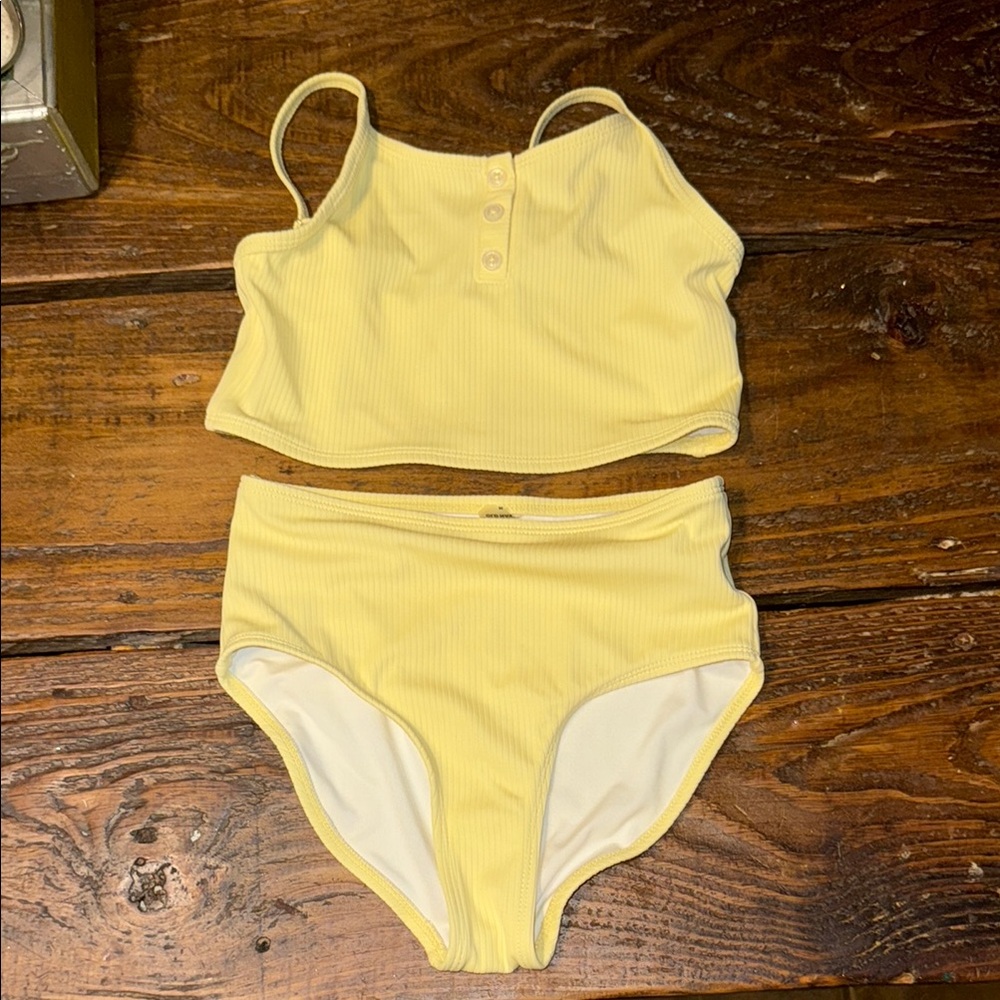Old Navy Kids Light Yellow Swim Bikini Youth Medium (8)